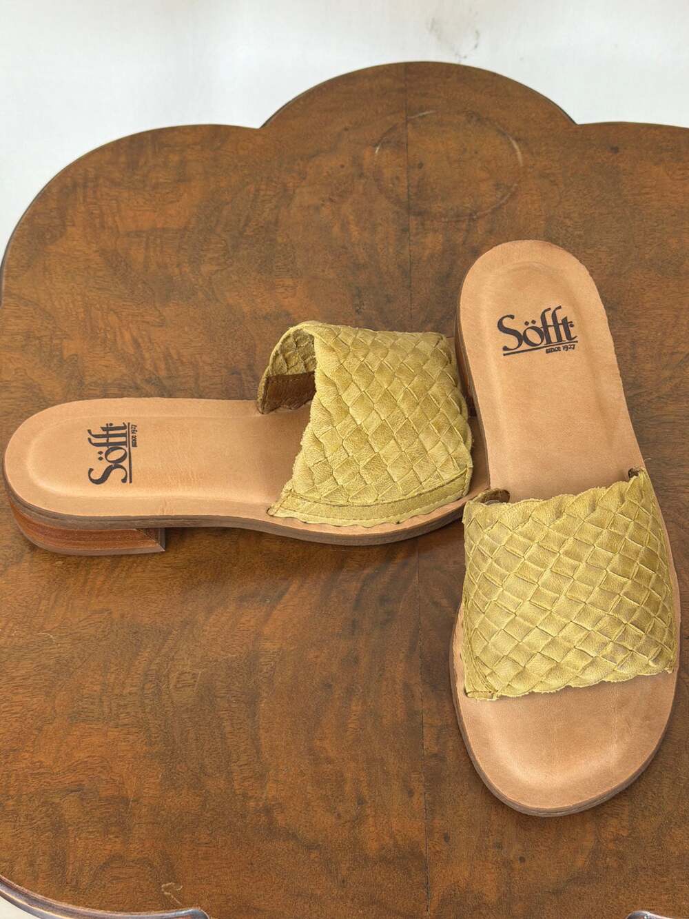 NWT Sofft Ardee Mojito Leather Slide Green Mule Size 11 #0578